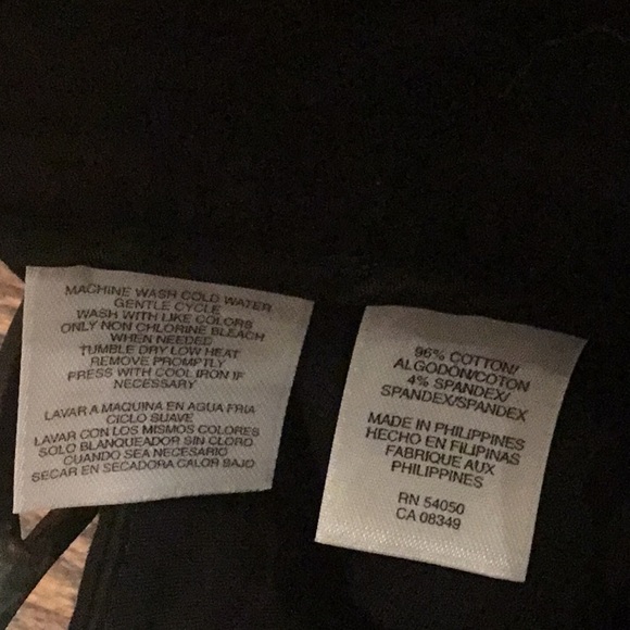 Jones New York size 14P black  cotton slacks - Picture 3 of 5